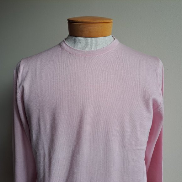 New Stenstroms Men's Merino Wool Long Sleeve Pink Shirt Pullover Sweater Sz S/M - Picture 8 of 16